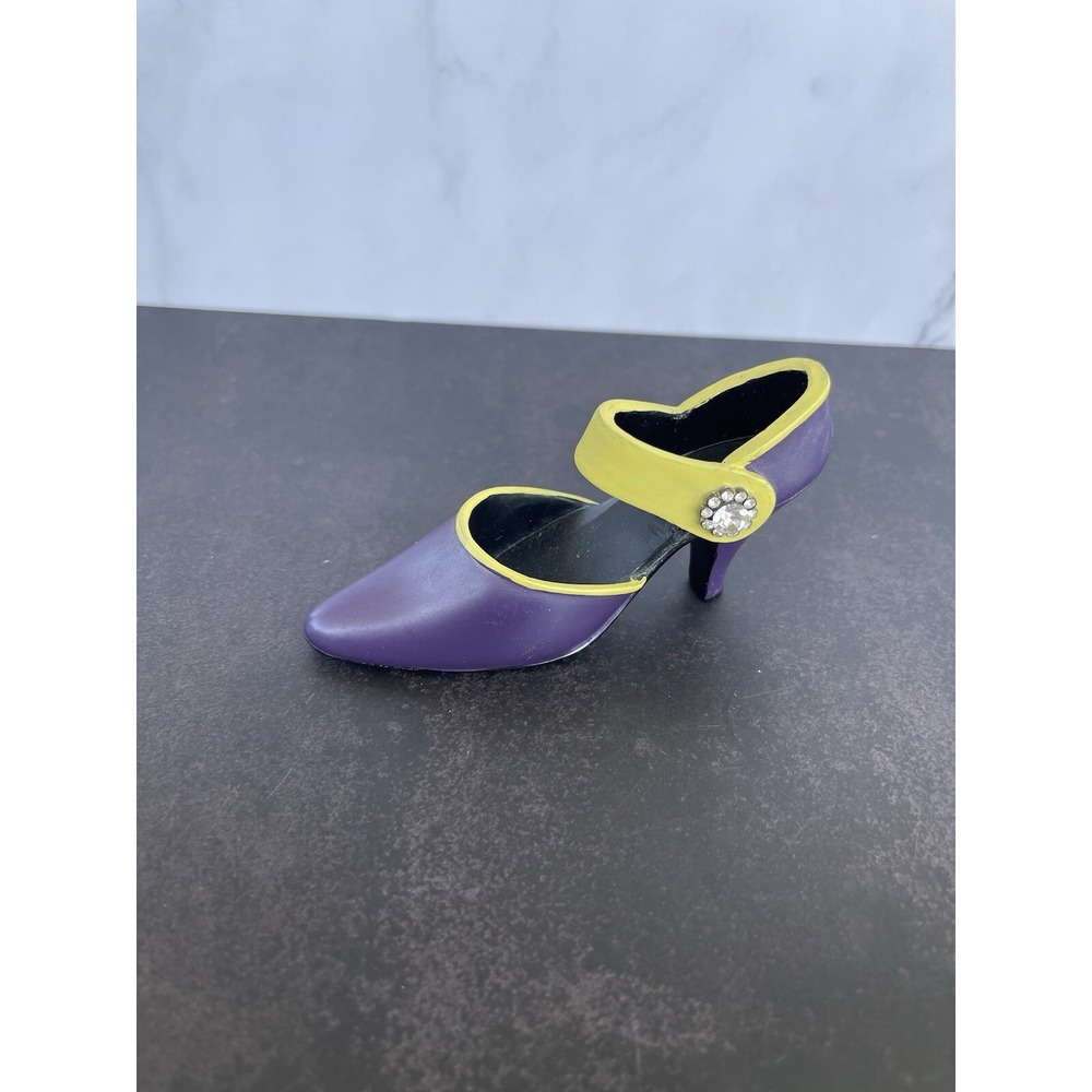 My Treasure Collectible Vintage Miniature Shoe 1999 Purple And Yellow Resin